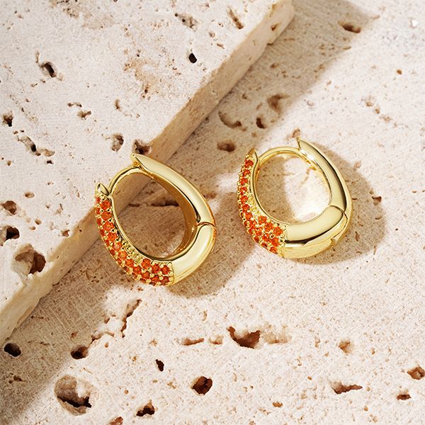 Sparkling Chunky Huggie Hoops Sparkling Chunky Huggie Hoops